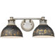Kinsley 2 Light 19 inch Aged Galvanized Steel Vanity Light Wall Light in Antique Black Iron